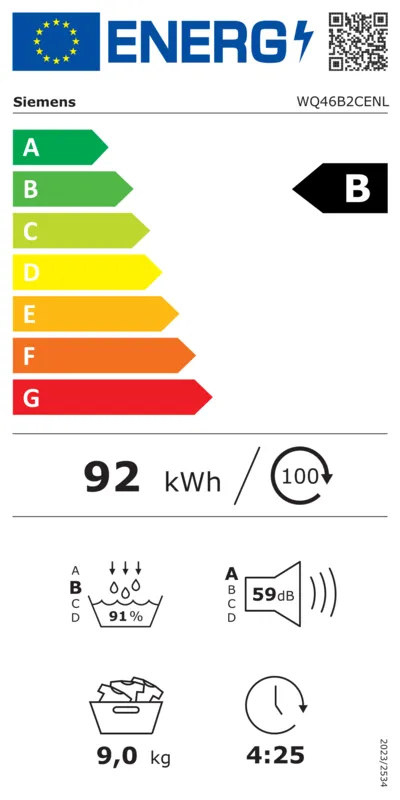 Siemens WQ46B2CENL energielabel