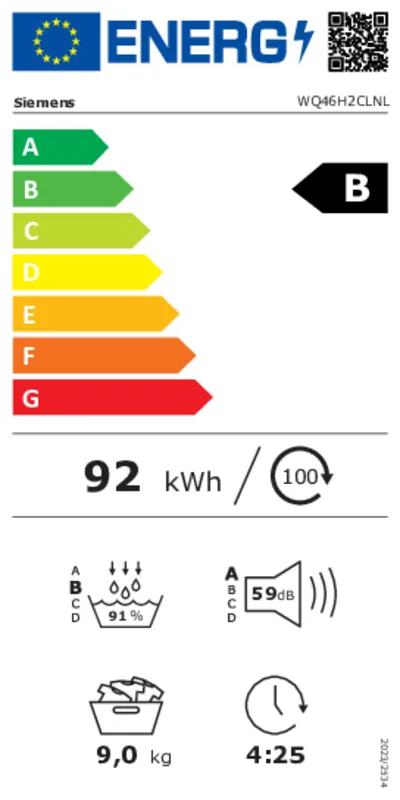 Siemens WQ46H2CLNL energielabel