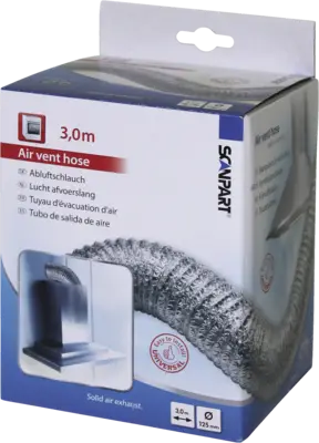 Lucht afvoersl. alu 3,0m 125mm
